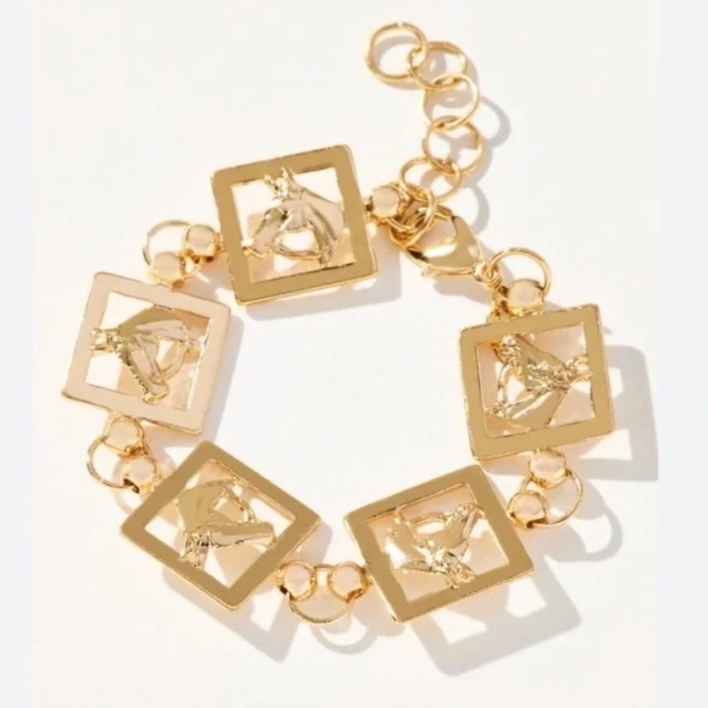 NWT Anthropologie Horse Tile Link Bracelet